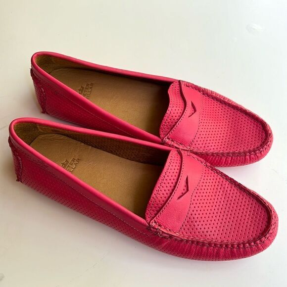 Peter Millar leather lipstick pink Driver loafers Size 6 / excellent - Picture 1 of 10